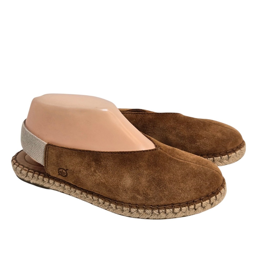 Born Drilles SHILO Espadrilles Women 7M Brown Suede Leather Slingback Flats Boho